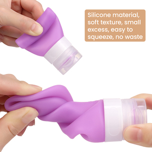 Custom Printed Portable Travel Silicone Cosmetic Bottles Reusable Mini 2oz 3oz Travel Size Empty Shampoo Bottle with Suction <b>Cup</b> - Product Image 3