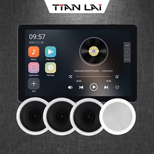 Tianlai C10G2 Sistema de audio de cine en casa de 8 pulgadas 8*30W Reproductor de música de fondo Aplicación Tuya Panel de control remoto Interruptor de pared - Product Image 1