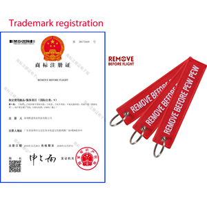 DANGER or RESCUE Tag gantungan kunci keselamatan Tag bordir rantai cincin untuk hadiah penerbangan Label Tag bagasi dihapus sebelum penerbangan - Product Image 6