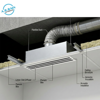 Boîtier de plénum à grille linéaire HVAC à 3 fentes L=1200MM - Chambre à air en acier galvanisé durable pour la réduction du bruit