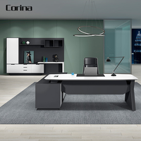 Chaises de bureau au design moderne et luxueux Ensemble de mobilier de bureau Table de patron haut de gamme en forme de I Bureau de direction