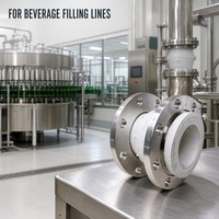 Raccord flexible à bride en caoutchouc de qualité alimentaire, soufflet d'expansion DN80 PN16 en acier inoxydable 304 pour ligne de brasserie