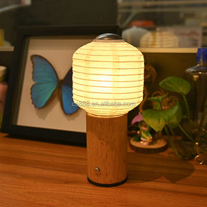 Lámpara de mesa de estilo japonés, linterna de cono de helado de bambú hecha a mano con luz de papel de arroz, diseño Simple y Flexible - Product Image 4