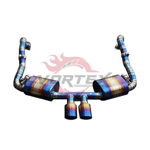 Vortex Titanium Valvetronic Exhaust for Porsche 987 981 Boxster Cayman Racing Muffler Pie-cut Burnt Blue Performance <b>Kit</b> - Product Image 1