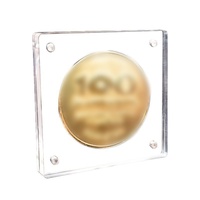 Boîtier de présentation de luxe en acrylique transparent magnétique pour pièces commémoratives, étui anti-poussière pour médailles de défi, idéal pour exposition et stockage