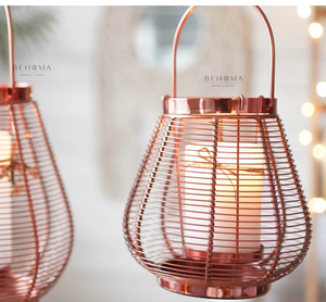 Premium Decorative Cage Candle Holder <b>Copper</b> 7.2x7.08 Inch Metal Frame Rustic Style Candle Holder for Garden Patio Living Room - Product Image 2