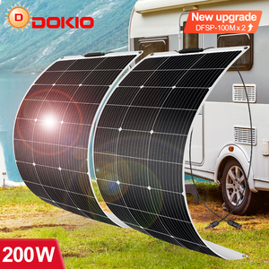 <span class=keywords><strong>Kit</strong></span> de panneaux solaires flexibles DOKIO 200W avec contrôleur de charge 20A, système imperméable à demi-cellules <span class=keywords><strong>pour</strong></span> la maison/la voiture/le <span class=keywords><strong>camping</strong></span>/le bateau - Product Image 2