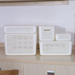 Caja de almacenamiento para dormitorio, cesta tejida apilable de alta calidad, juguetes, ropa, maquillaje, contenedor de almacenamiento de plástico - Product Image 5