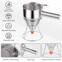Ustensile de cuisine durable, outils de cuisine écologiques, distributeur de pâte en acier inoxydable, entonnoir à sirop 600 ml pour crêpes