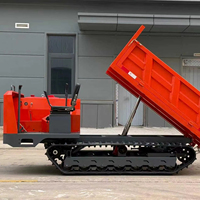 Dumper sur chenilles en caoutchouc de 3 tonnes, benne basculante hydraulique auto-déchargeante pour la construction en verger