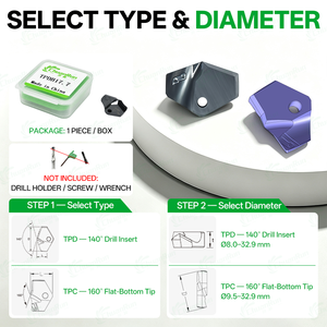 Lame de perçage interchangeable TPC & TPD, insert de couronne de perçage, pointes de perçage en carbure à verrouillage latéral pour outil de perçage de trous métalliques CNC - Product Image 5