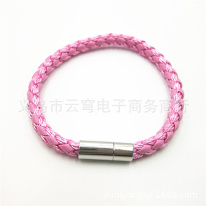 Blue And White Braided Cord <b>Bracelet</b> 6Mm Single Layer Magnetic Clasp Unisex Jewelry Accessory - Product Image 5