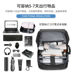 Outwalk Men's <b>Backpack</b> <b>Large</b> Capacity Outdoor Hiking Travel Bag With Laptop Compartment Multi-functional Business Trip <b>Backpack</b> - Product Image 4