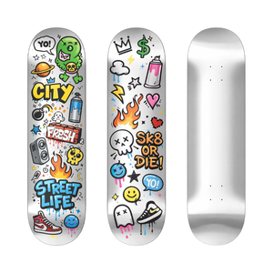 Tabla de skate profesional WOODSEN, tamaño personalizado, película láser, 7 capas, 100% arce canadiense, doble rocker, diseño cóncavo profundo. - Product Image 2