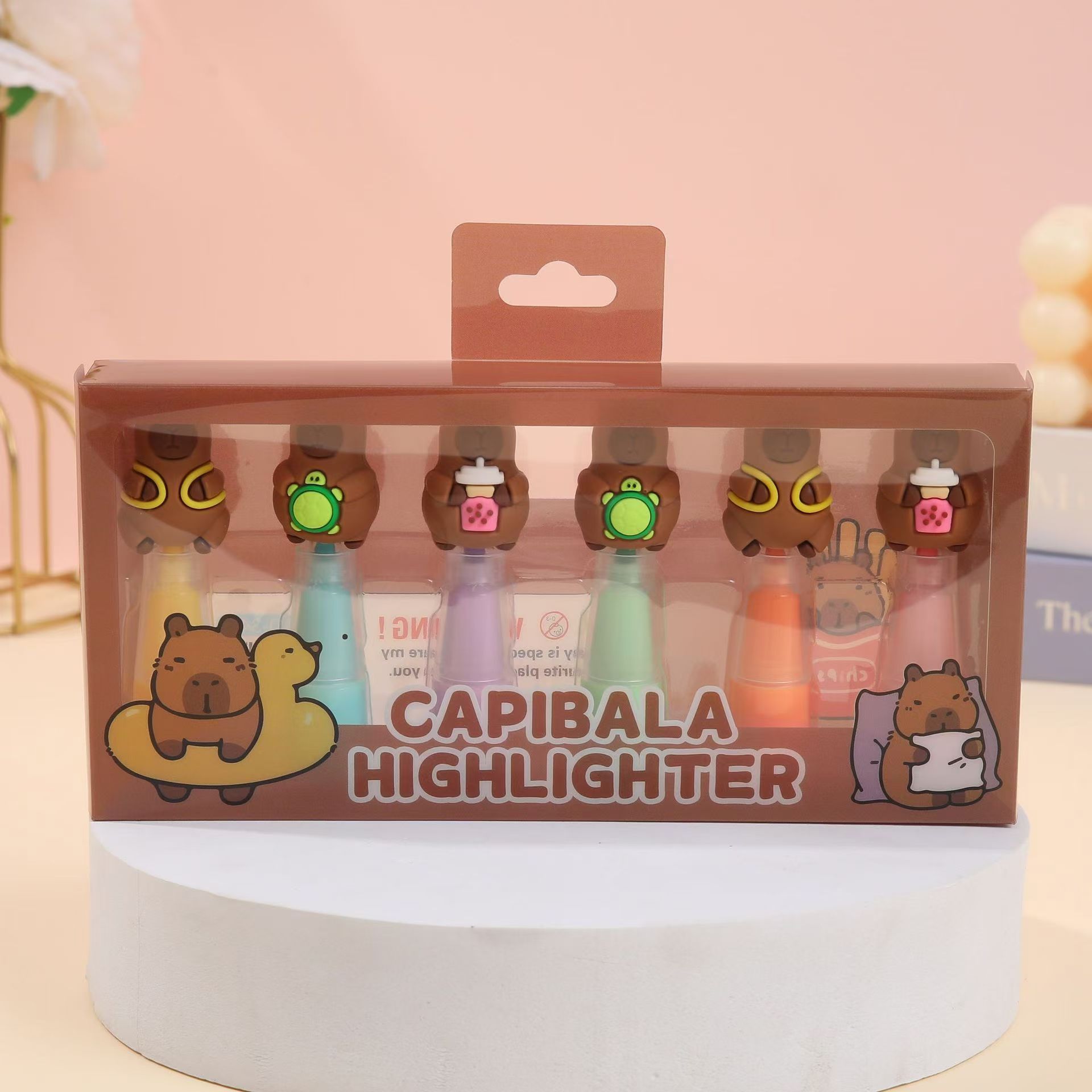 6 Crayons Mécaniques Mignons Capybara 0.5mm Avec Gomme - Stylo Dessin Animé Pour Enfants Et Adultes