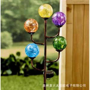 Solar Glass Iron Garden Stake Light Colorful <b>Ball</b> <b>Led</b> Outdoor Decor Water Resistant Free Standing - Product Image 4