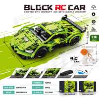 ELI TOYS Juego de Bloques de Construcción de Coche RC de Plástico ABS de 428 Piezas, Escala 1:16, con Alcance de 50 m, Juguete Educativo para Niños