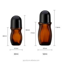 Flacon roll-on vide 30ml 50ml de premier choix, flacon en verre ambré pour essence 30ml