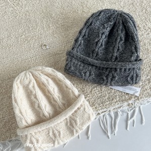 Korean Style Handmade Knitted Wool <b>Beret</b> For Women Winter Warm Windproof Fleece Hat Morning Glory Blue - Product Image 2