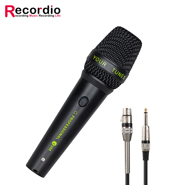 High-End C350 Wired Dynamic Karaoke Microphone Cardioid Handheld with Noise Cancelling Function Metal Construction