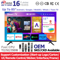 HAINA Grosir Merek Asli Baru Kelas A Layar Televisi HD FHD Tanpa Bingkai 32 43 Inci 50 55 65 75 85 Inci 2K 4K Smart TV