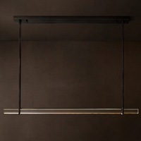 Luminaire suspendu LED moderne pour îlot de cuisine et salle à manger, lustre linéaire simple en cristal K9