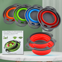 Bols de cuisine pliables en silicone de qualité alimentaire passoire passoire