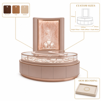 Vitrine de présentation de bijoux en verre rond sur mesure, design de luxe pour les magasins de détail et les grossistes