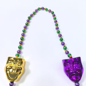 Perles de masque de comédie et de tragédie de la marque STAR en gros - Perles métalliques pour les fêtes de Mardi Gras - Product Image 3