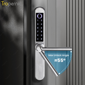 Serrure de sécurité intelligente numérique à empreinte digitale en acier inoxydable et aluminium pour porte coulissante en verre, avec application TT Lock - Product Image 6