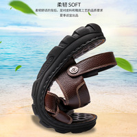 Pantoufles en cuir respirantes pour hommes Sandales d'été plates Sandales confortables pour hommes Sandales de luxe pour hommes