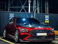 Kit carrosserie en fibre de carbone pour Genesis G70, style AD amélioré, avec lèvre avant, diffuseur et spoiler en fibre de carbone