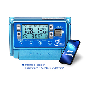 Với màu xanh răng năng lượng mặt trời sạc điều khiển 0V bắt đầu tự động công nhận 12v24v36v48v60v LCD hiển thị điện áp hiện tại thế hệ - Product Image 4