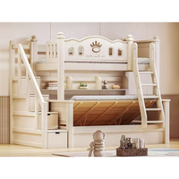 Lit superposé en bois massif de palissandre blanc, design moderne, pas cher, pour enfants et adultes, hauteur réglable, gain de place