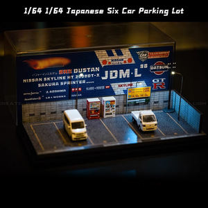 1/64 Sechs Parkplätze Garage Tiefgarage Parkplatz Auto Modell Licht Vitrine Box Auto Modell Szene Garage - Product Image 2
