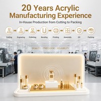 Support de présentation rotatif en acrylique de luxe personnalisé pour produits de soin et cosmétiques avec éclairage LED, couleur et taille personnalisables - Fabricant