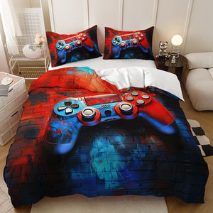 Juego de Funda Nórdica Gamer con Diseño de Arte Digital 3D Moderno en Poliéster con Controlador y Diseño de Salpicaduras - Product Image 5