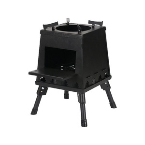 Portable Outdoor Wood <b>Stove</b> Stainless Steel Foldable Camping BBQ <b>Stove</b> With Firebox For Outdoor Use - Product Image 5