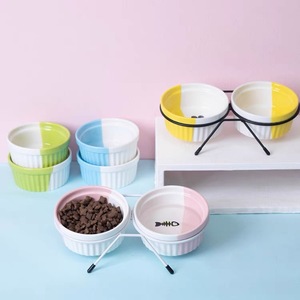Bol en céramique pour chat, design incliné surélevé, pour l'alimentation des chatons, bol unique pour animaux de compagnie - Product Image 3