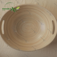Bols en bambou personnalisés jetables pour fêtes, salades, collations – Bols utilitaires artisanaux avec poignées, style classique, grande capacité, couleurs uniques