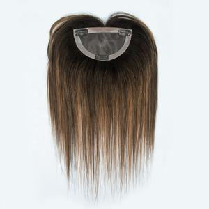 Topper de cheveux naturels Bangs 5x3 pouces, en dentelle mono complète, à clipser, densité 130%, pour cheveux clairsemés - Product Image 5
