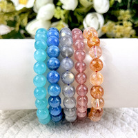 Bracelet en pierres précieuses de quartz de feu et labradorite pour la guérison, idéal comme cadeau pour le Feng Shui (vente en gros)