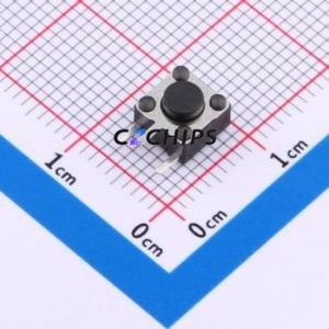 TS-1095C-A2B2-D2 Tactile Switch Bent Lead Through Hole-3P,6x6mm Single Pole Single Throw Round Button 1.8N Right Angle Insert - Product Image 1