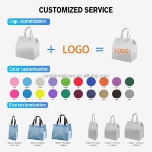 <b>Customize</b> Designs Recyclable Insulated Thermal Food Takeaway Cooler Bag Non Woven Aluminium Foil Lined Cake Drinks - Product Image 4