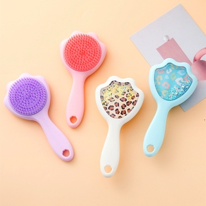 Kinder Geschenk Kristall Shiny Glitter Katzen pfote entwirren Haar bürste Leoparden waage Mini Haar bürste Transparente süße Katzen haar bürste - Product Image 2