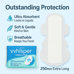 Nhà Máy Trực Tiếp OEM ODM Cao Thấm Dùng Một Lần Bông Cảm Giác Của Người Phụ Nữ Thoáng Khí Vệ Sinh Pad Ngày Sử Dụng Ban Đêm - Product Image 3