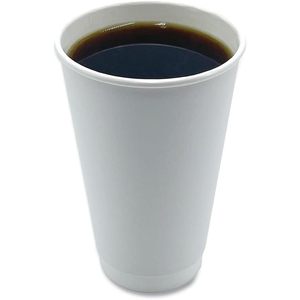 Boardwalk 16 Oz. Gobelets en papier à double paroi, gobelets jetables blancs, 25/paquet - Product Image 1