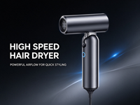 Sèche-cheveux pliable haute vitesse 110000 tr/min, moteur sans balais 1300 W, ionique, avec buse concentratrice, idéal pour le voyage et le salon