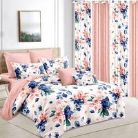 Ensemble de housse de couette à motif de fleurs 8/10 pièces American Styles Custom Draps avec rideaux