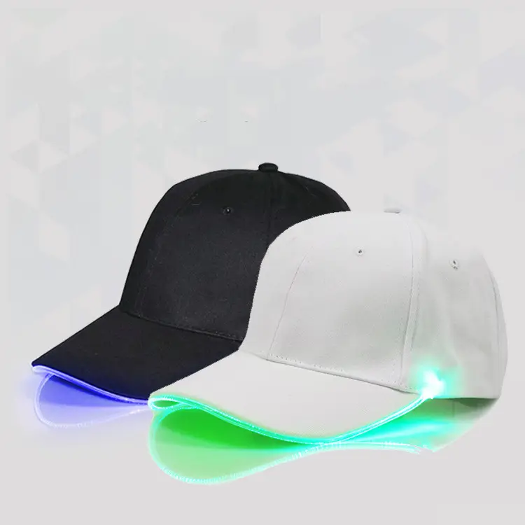 Toptan erkek kadın parti flaş aydınlık özelleştirilmiş baskı LED şapka beyzbol spor kapaklar